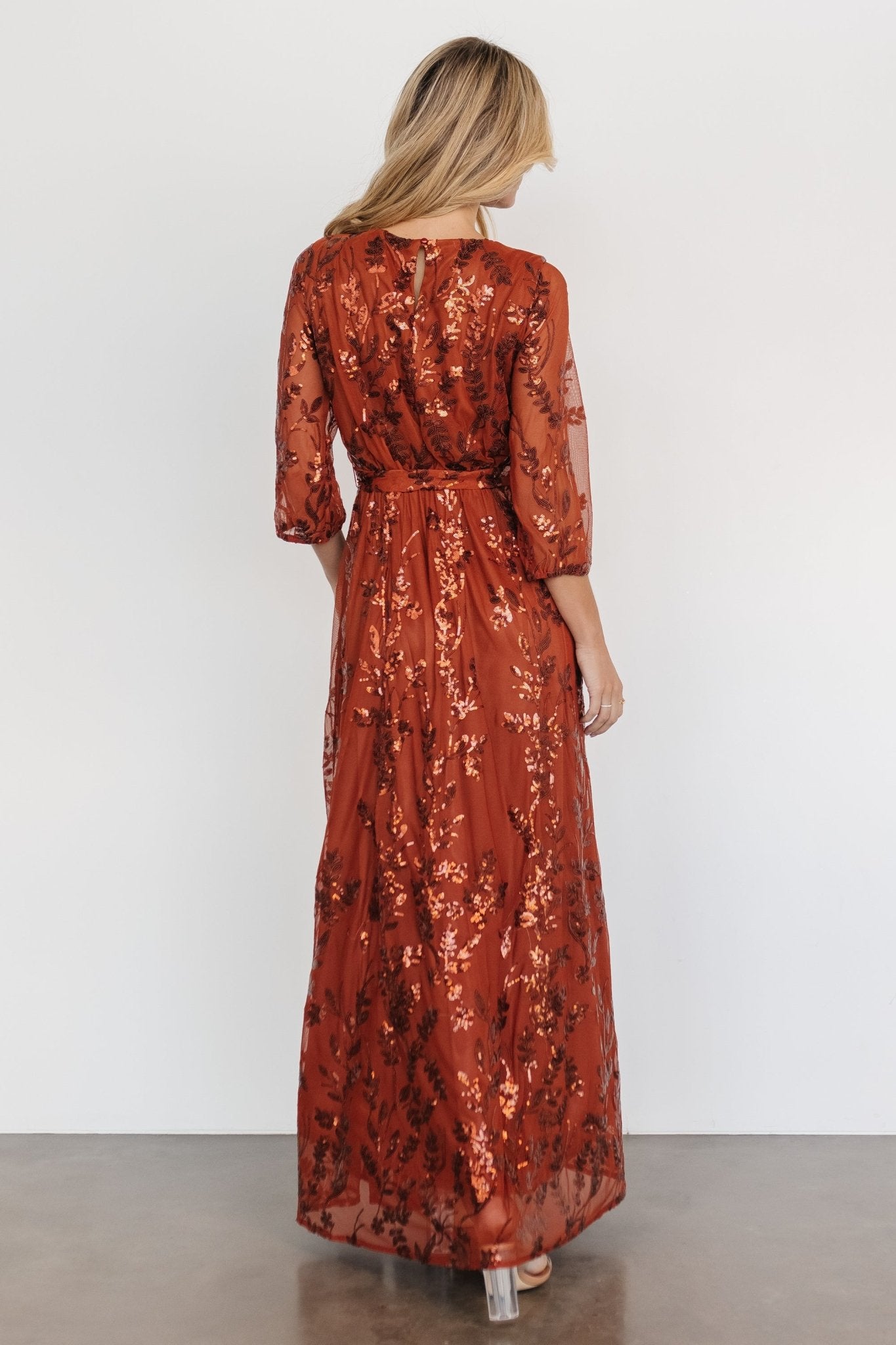 Destiny Sequin Maxi Dress | Cinnamon - Baltic Born