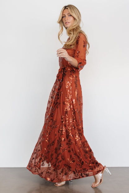 Destiny Sequin Maxi Dress | Cinnamon - Baltic Born