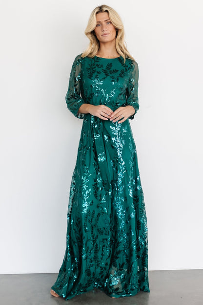 Destiny Sequin Maxi Dress | Emerald - Baltic Born