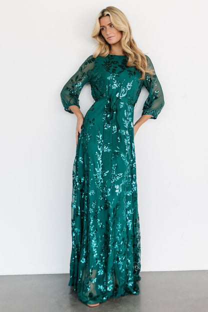 Destiny Sequin Maxi Dress | Emerald - Baltic Born