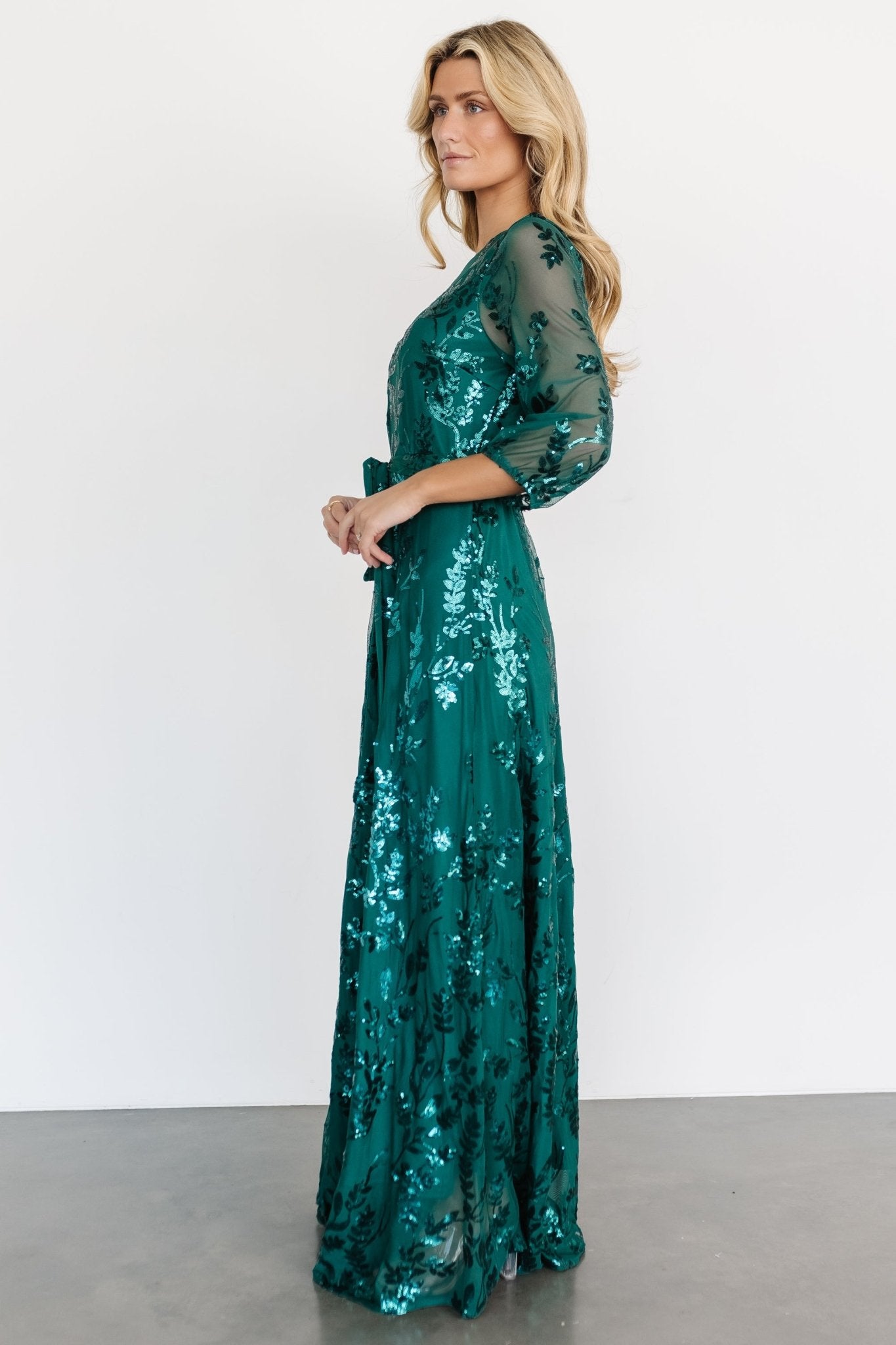 Destiny Sequin Maxi Dress | Emerald - Baltic Born