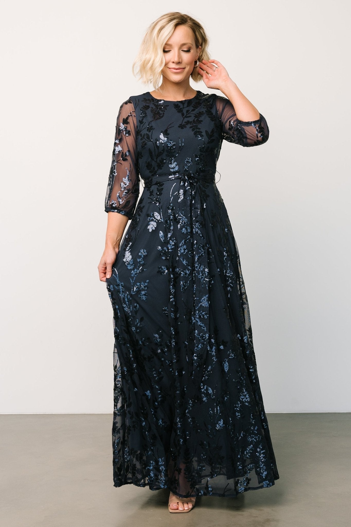 Destiny Sequin Maxi Dress | Navy - Baltic Born