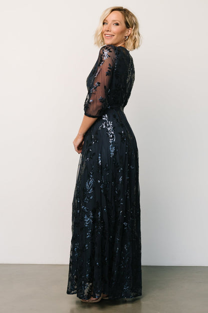 Destiny Sequin Maxi Dress | Navy - Baltic Born