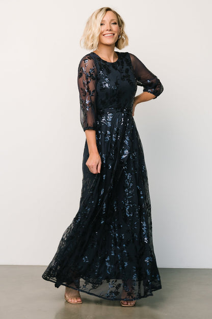 Destiny Sequin Maxi Dress | Navy - Baltic Born