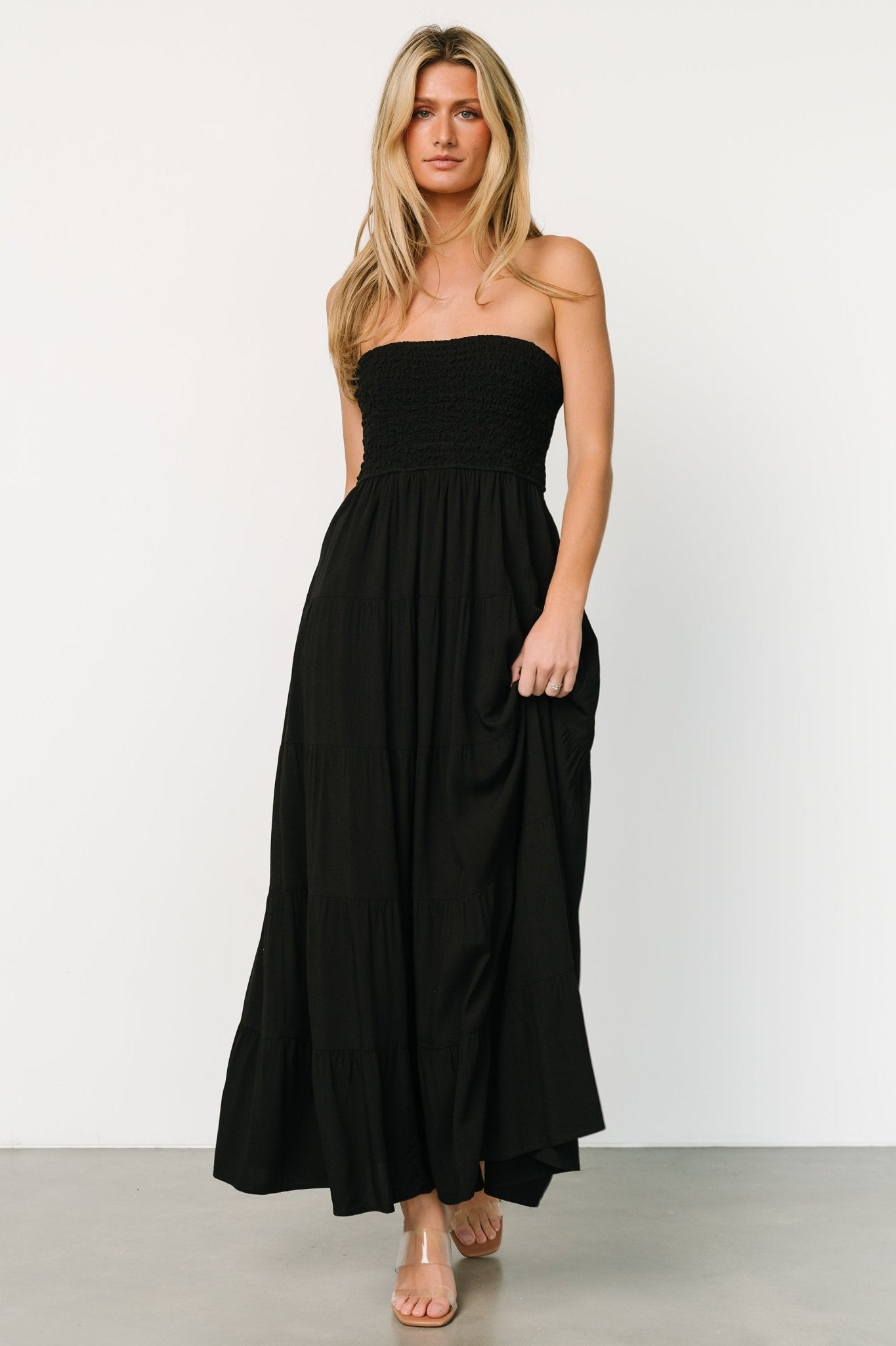 Domenica Strapless Maxi Dress | Black - Baltic Born