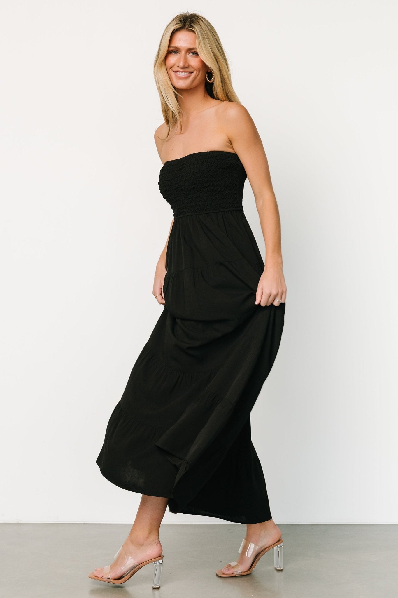 Domenica Strapless Maxi Dress | Black - Baltic Born