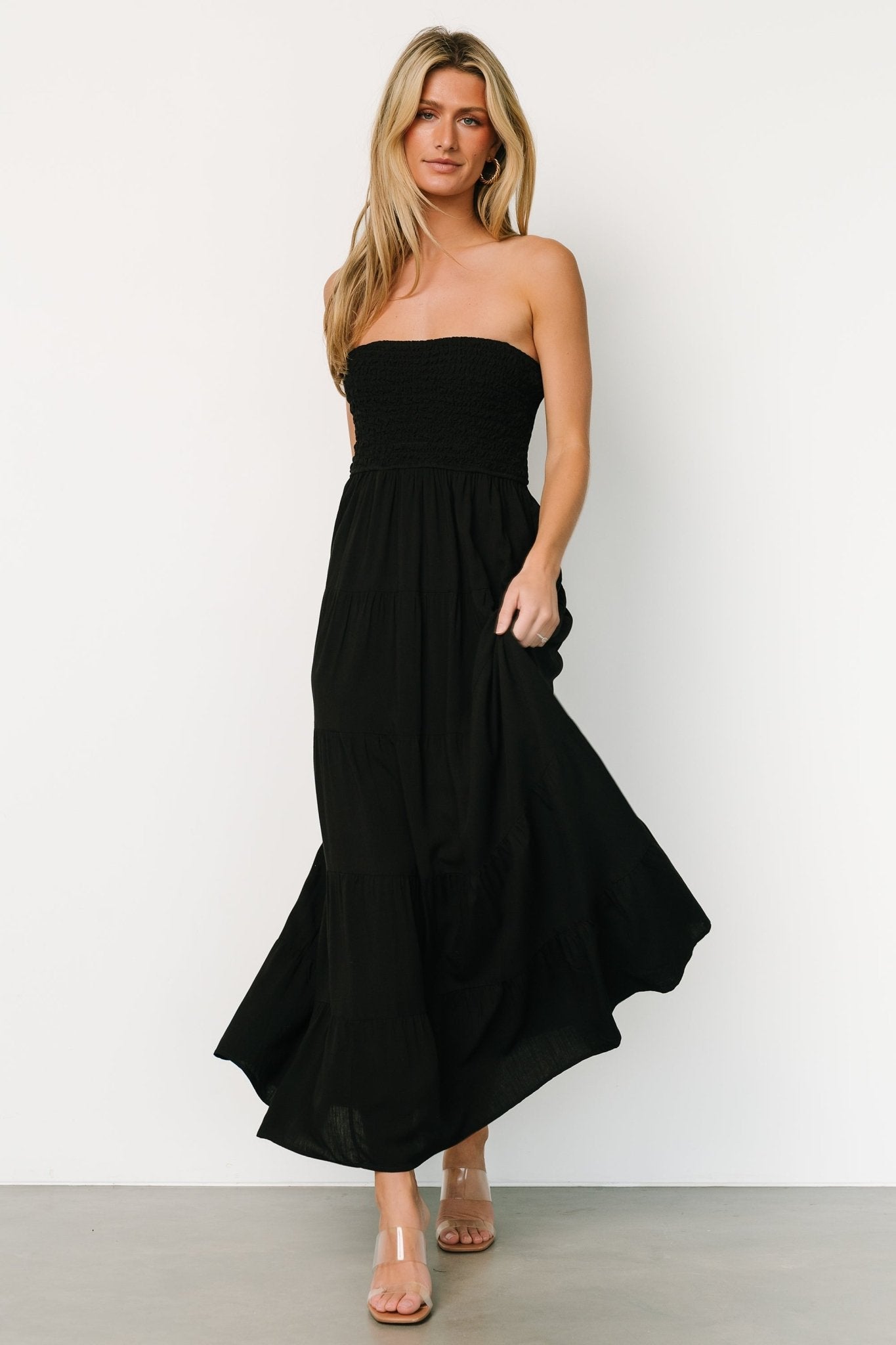 Domenica Strapless Maxi Dress | Black - Baltic Born