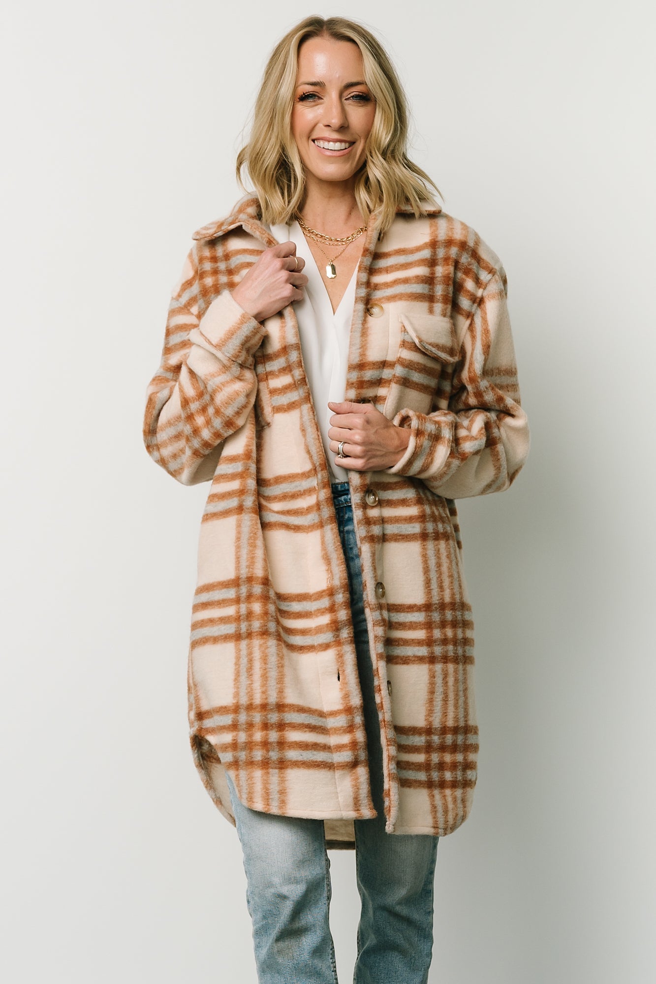 Durango Plaid Shacket | Oatmeal + Mocha - Baltic Born