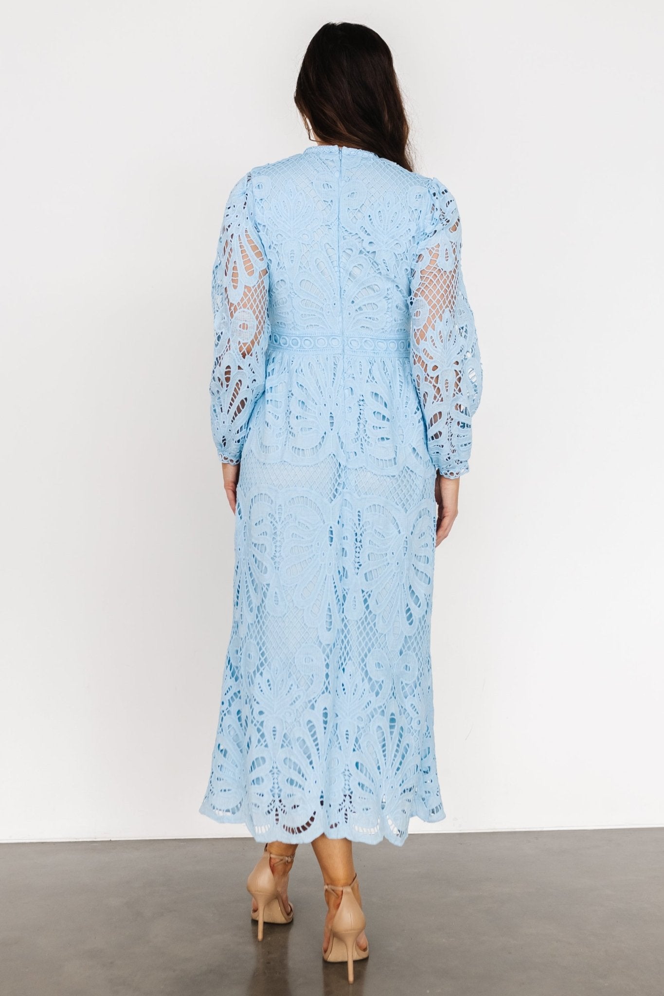 Eldora Lace Midi Dress | Light Blue - Baltic Born