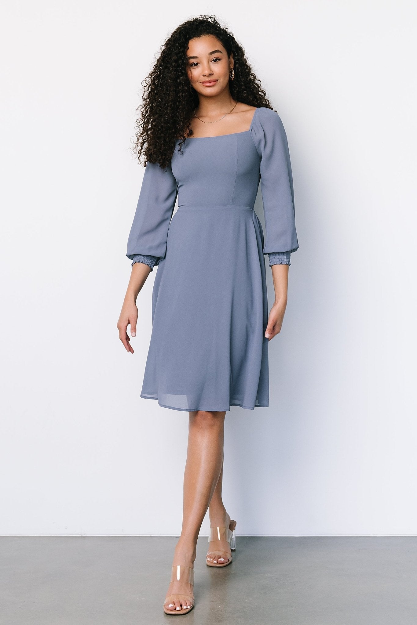 Elise Short Dress | Whisper Blue - Baltic Born