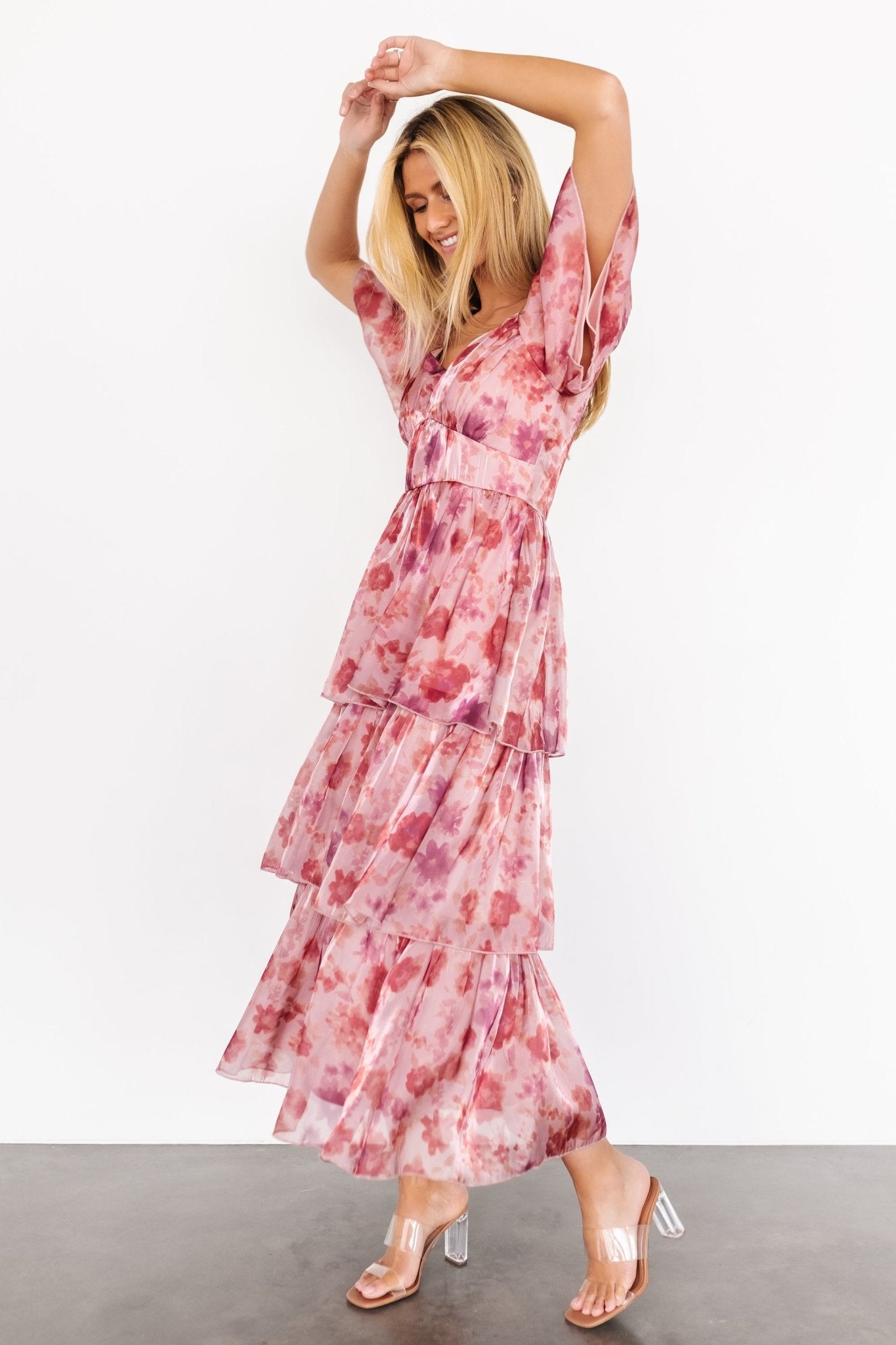 Emeline Tiered Maxi Dress | Mauve Multi - Baltic Born