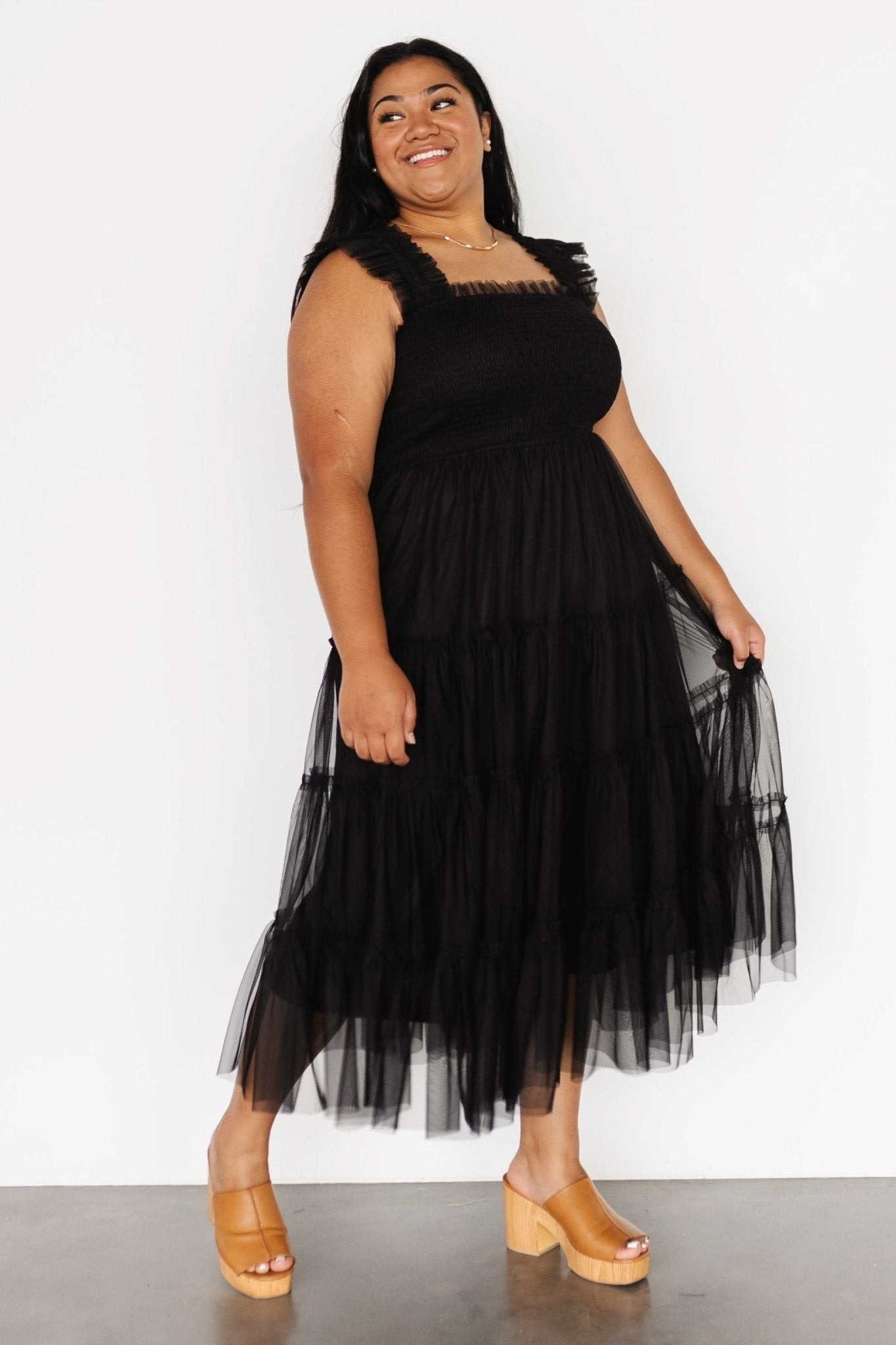 Emma Smocked Tulle Dress | Black - Baltic Born