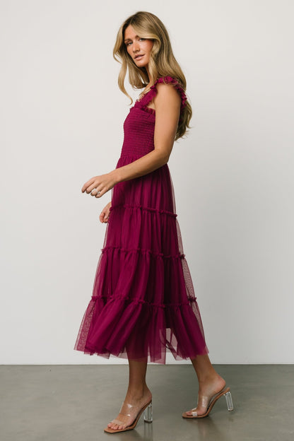 Emma Smocked Tulle Dress | Boysenberry - Baltic Born