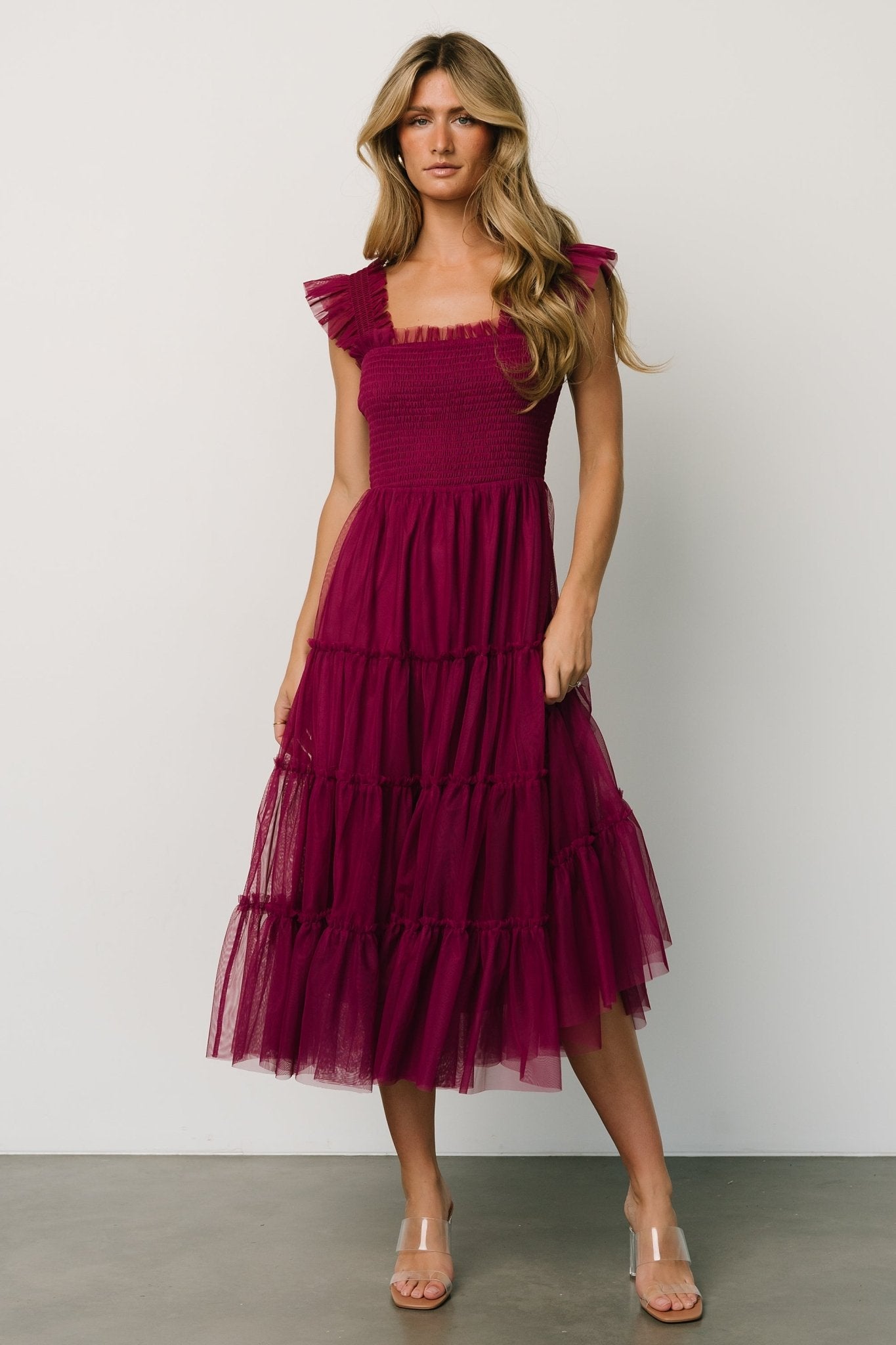 Emma Smocked Tulle Dress | Boysenberry - Baltic Born