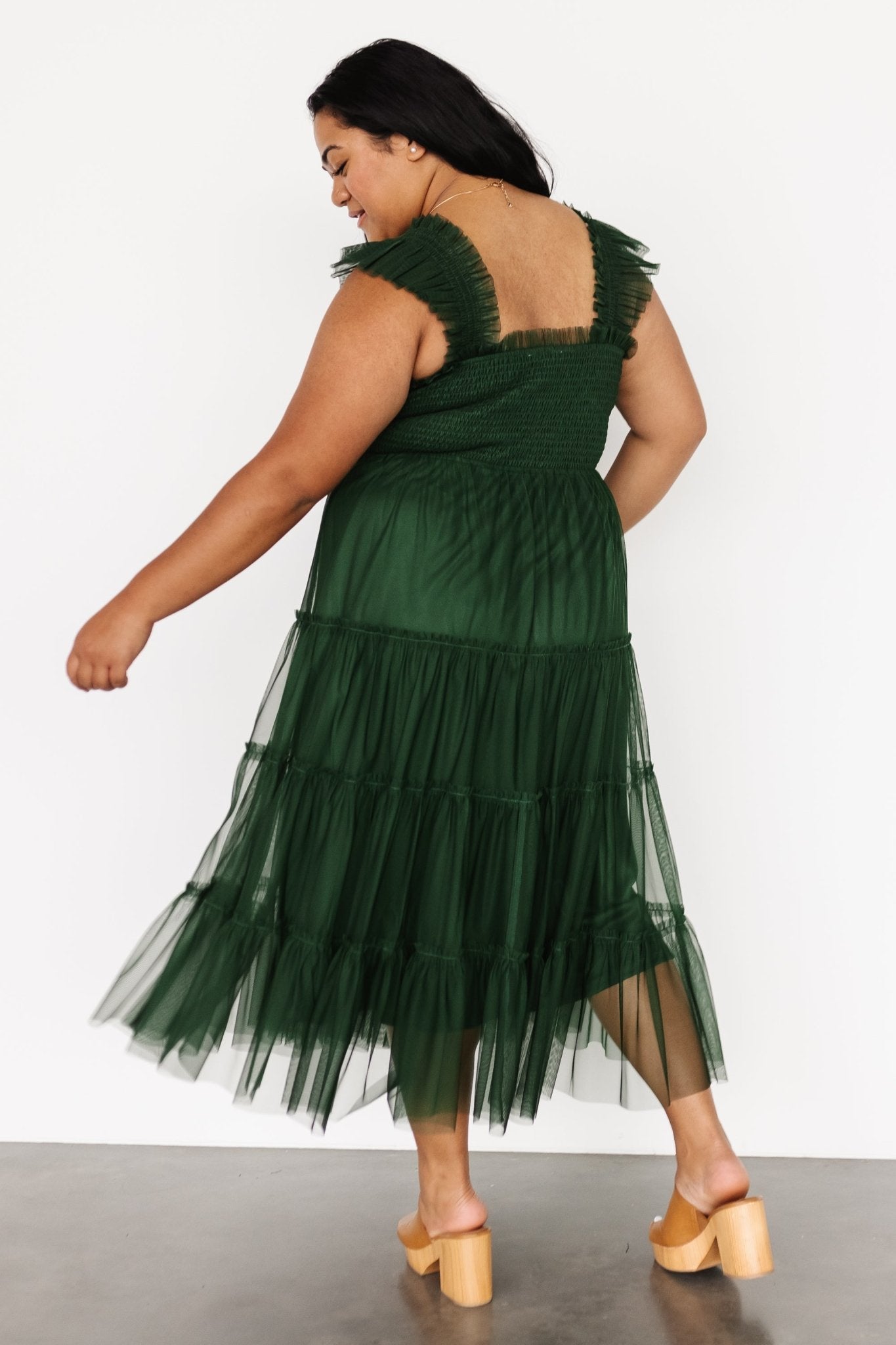 Emma Smocked Tulle Dress | Green - Baltic Born