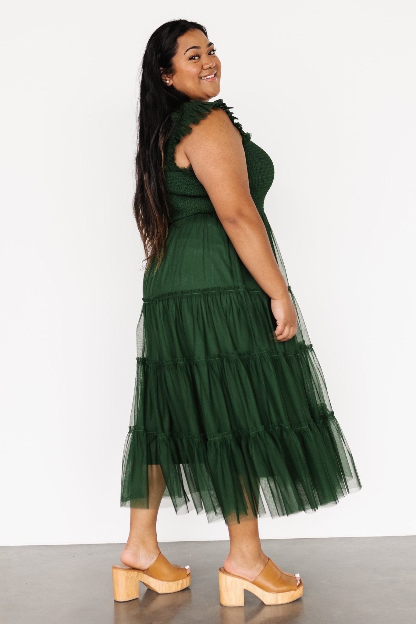 Emma Smocked Tulle Dress | Green - Baltic Born