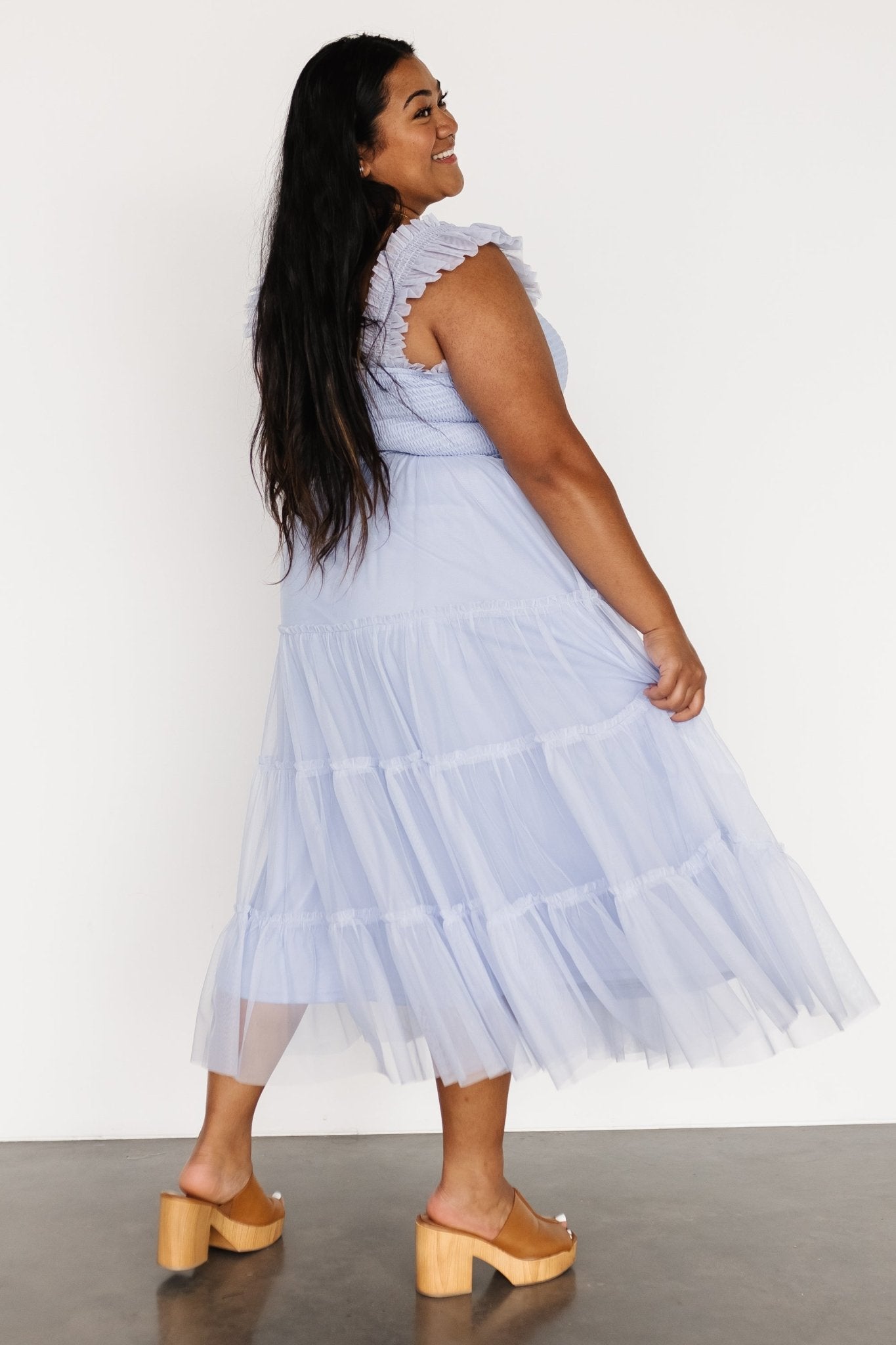 Emma Smocked Tulle Dress | Light Blue - Baltic Born