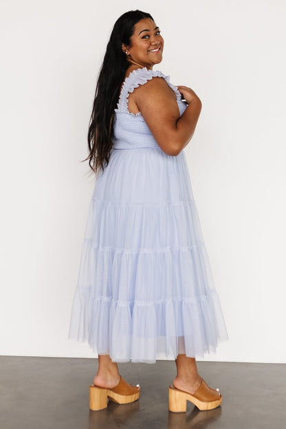 Emma Smocked Tulle Dress | Light Blue - Baltic Born