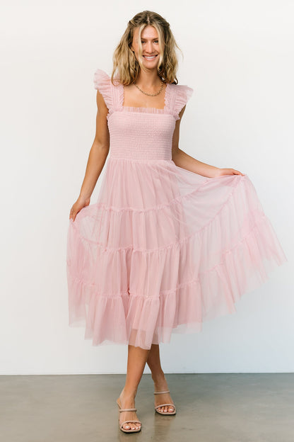 Emma Smocked Tulle Dress | Mauve - Baltic Born