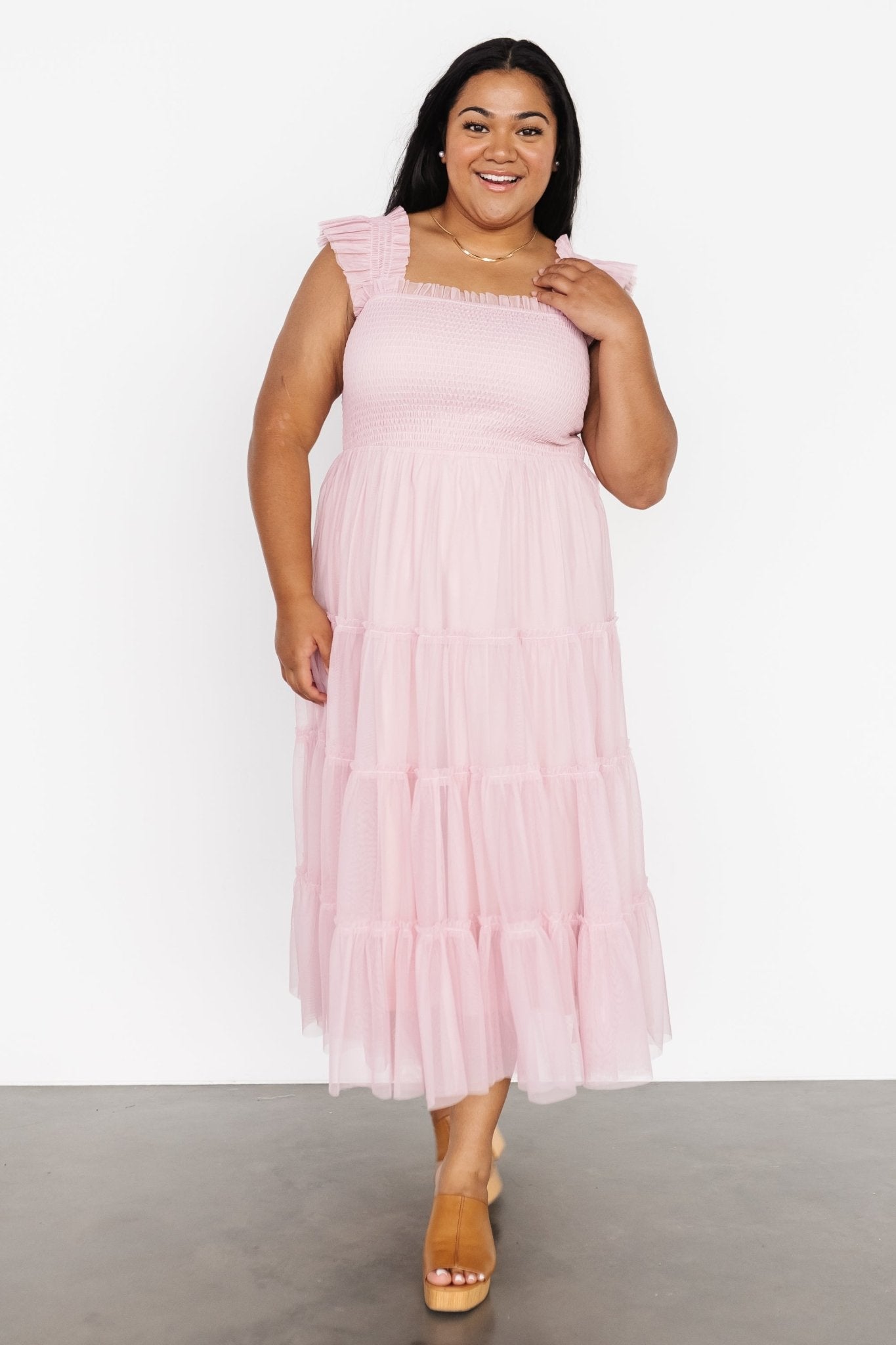 Emma Smocked Tulle Dress | Mauve - Baltic Born