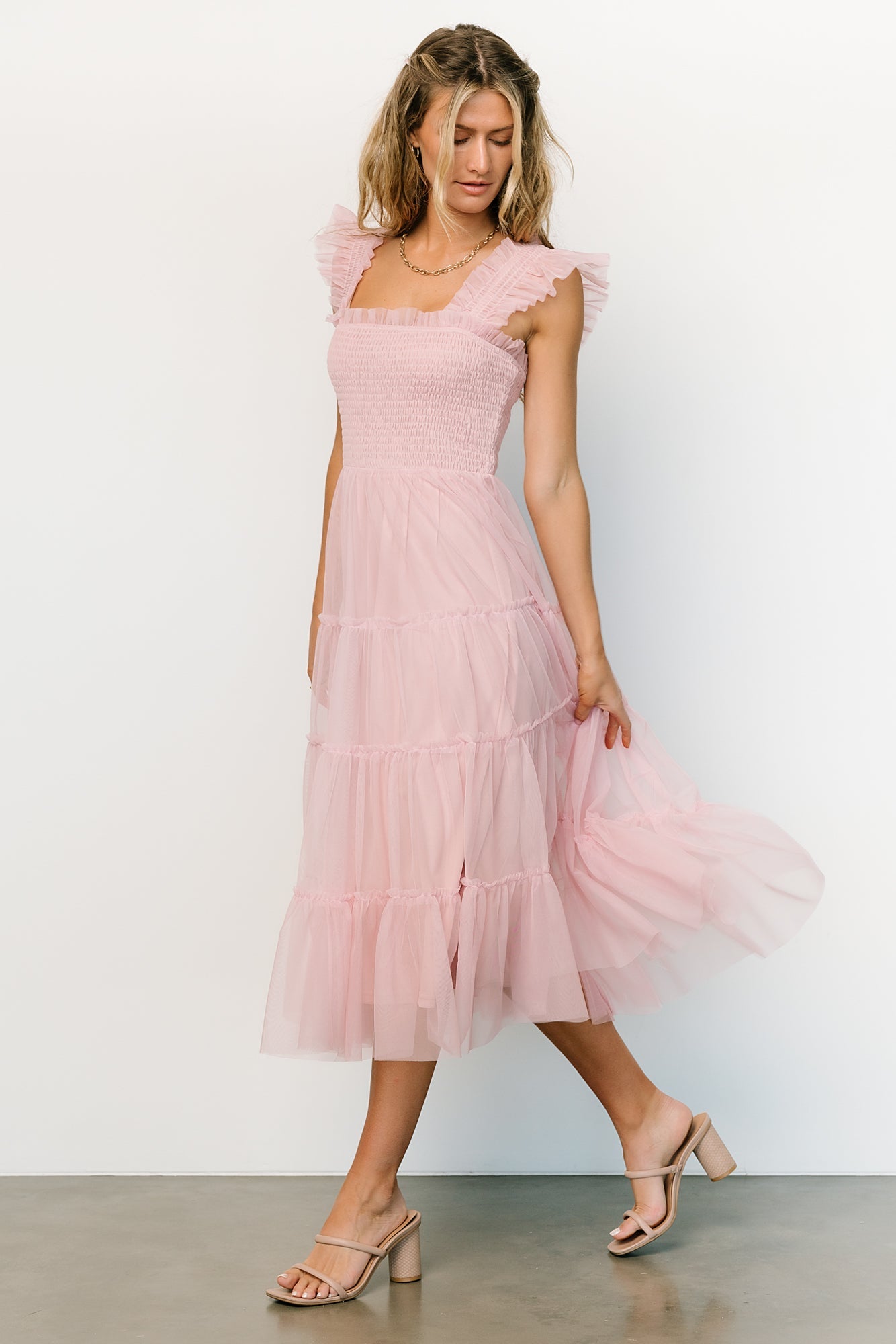 Emma Smocked Tulle Dress | Mauve - Baltic Born