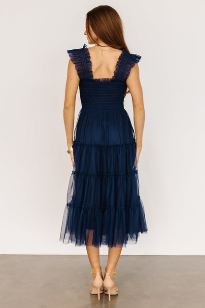 Emma Smocked Tulle Dress | Navy - Baltic Born