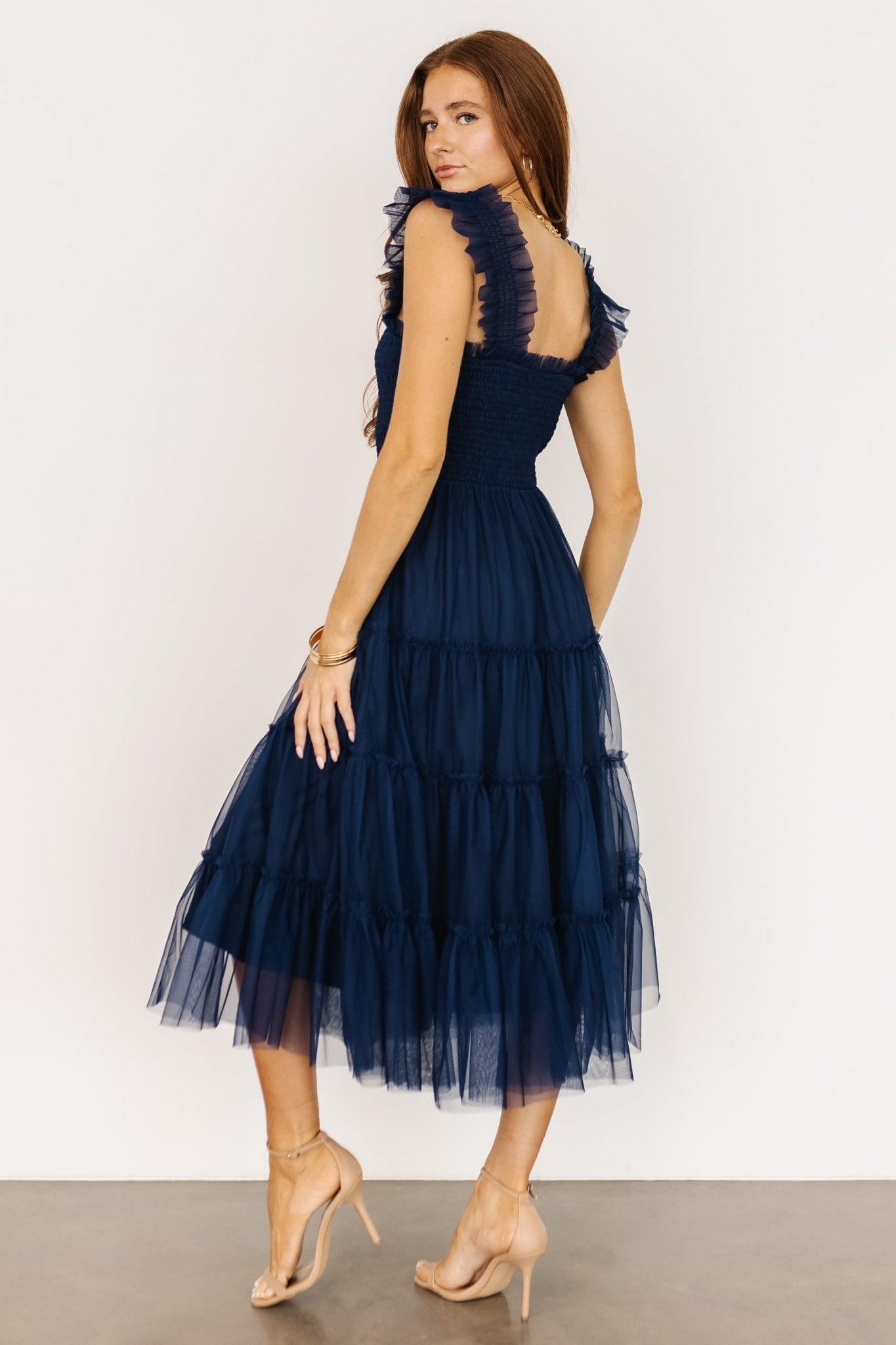 Emma Smocked Tulle Dress | Navy - Baltic Born