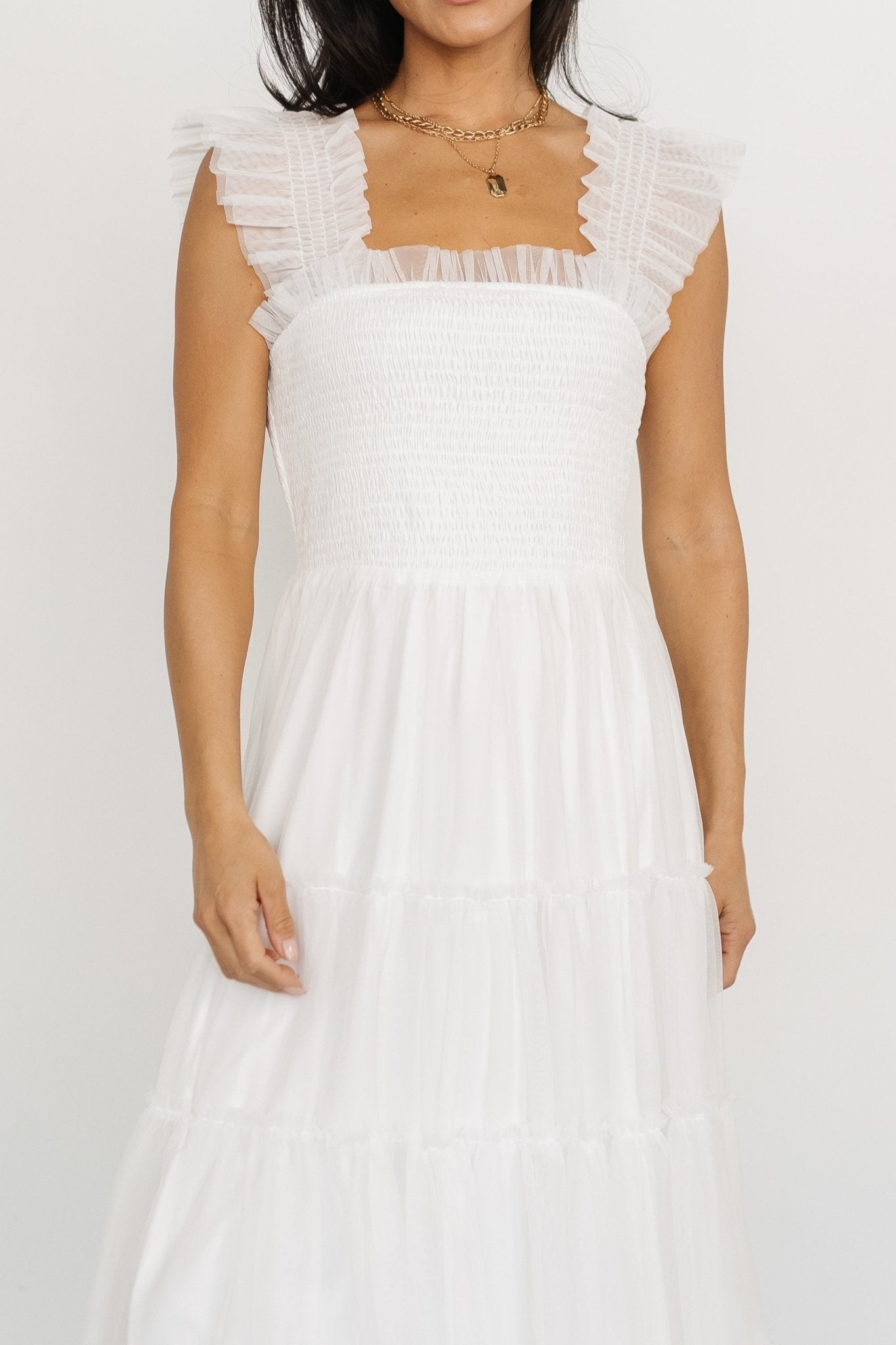 Emma Smocked Tulle Dress | Navy main image 0