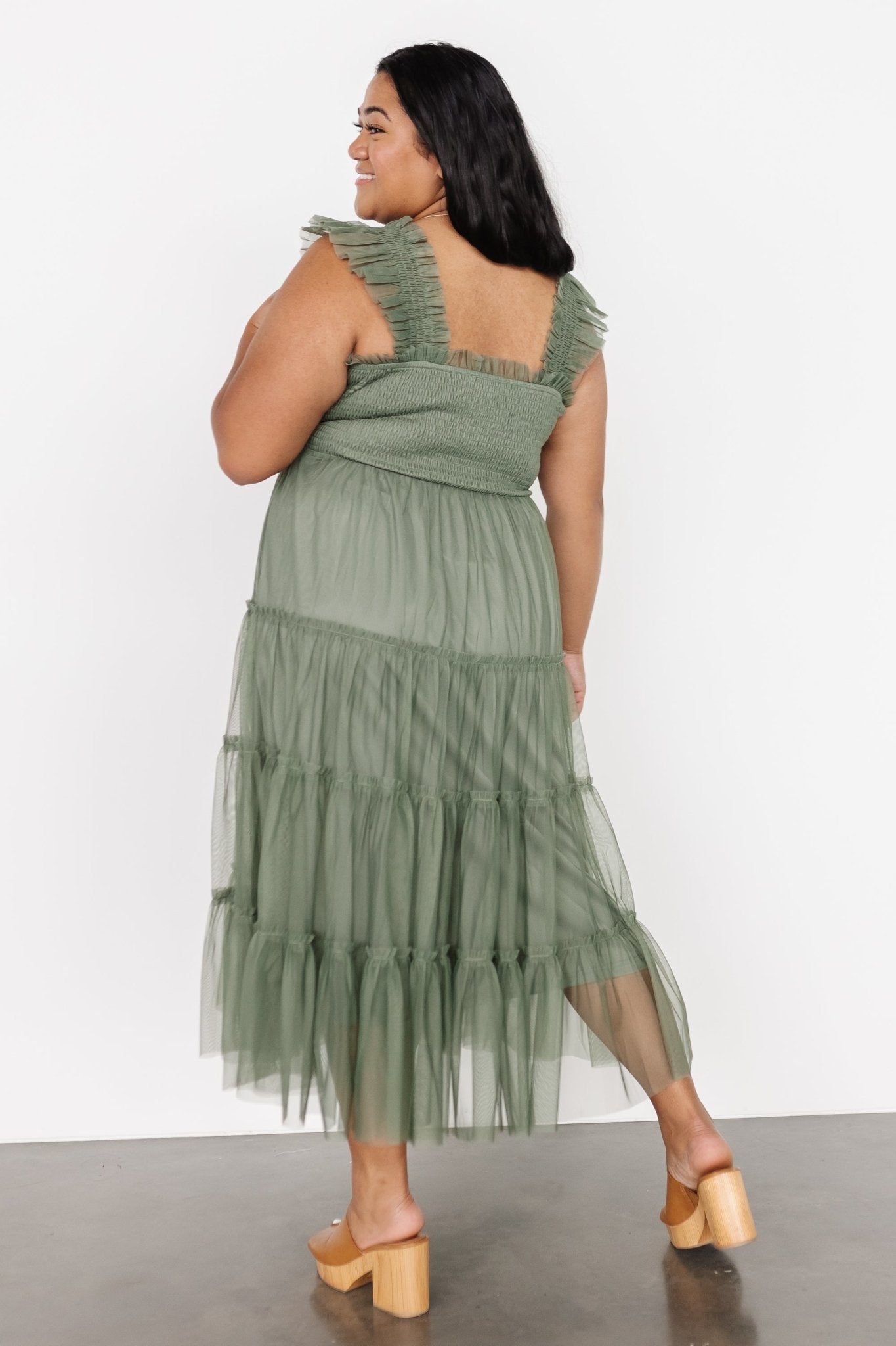 Emma Smocked Tulle Dress | Sage - Baltic Born