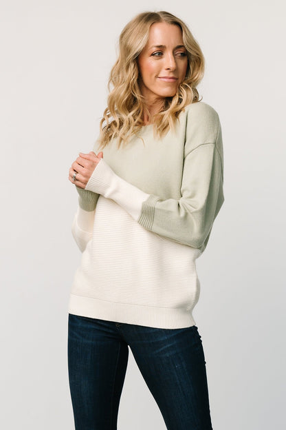 Emmy Sweater | Sage + Cream - Baltic Born