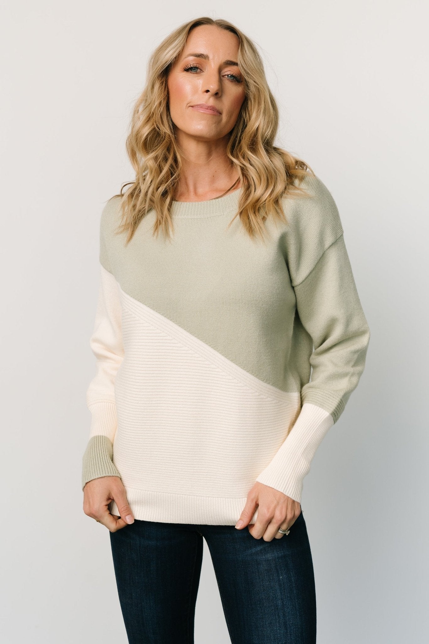 Emmy Sweater | Sage + Cream - Baltic Born