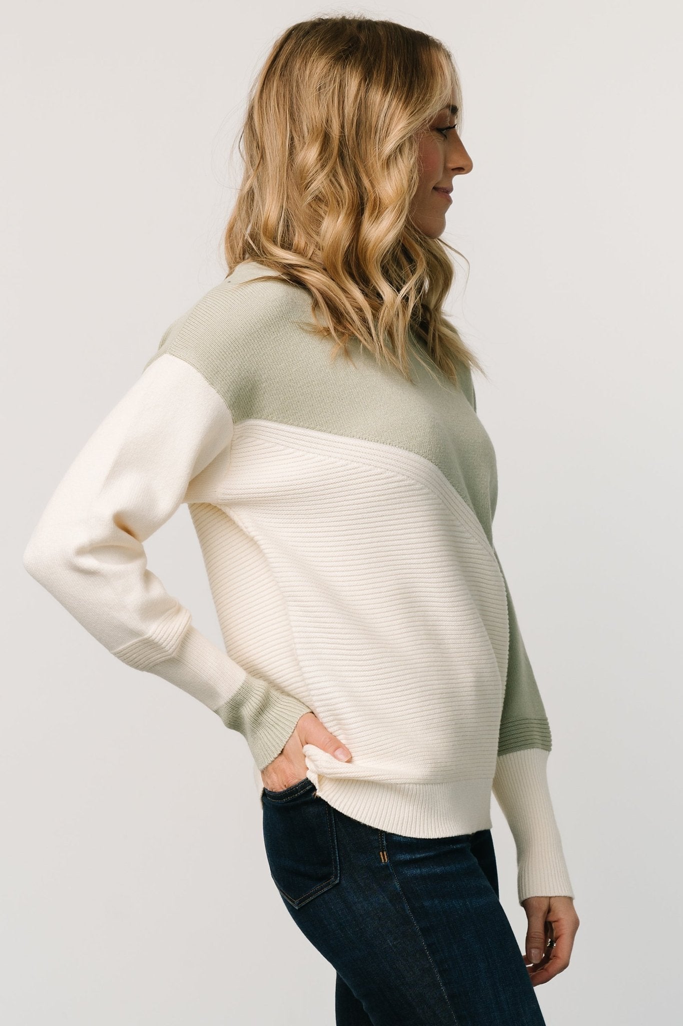 Emmy Sweater | Sage + Cream - Baltic Born