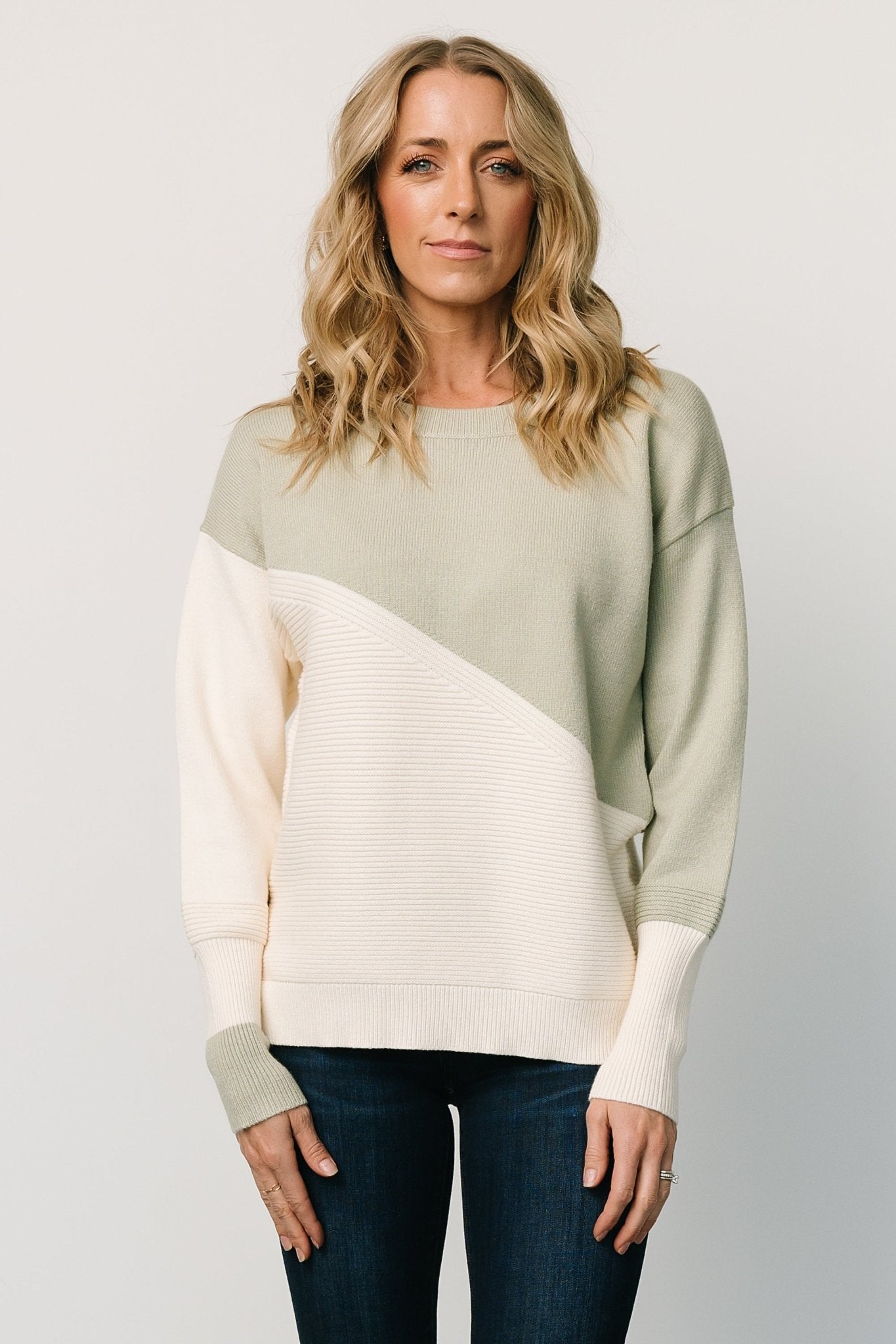 Emmy Sweater | Sage + Cream - Baltic Born