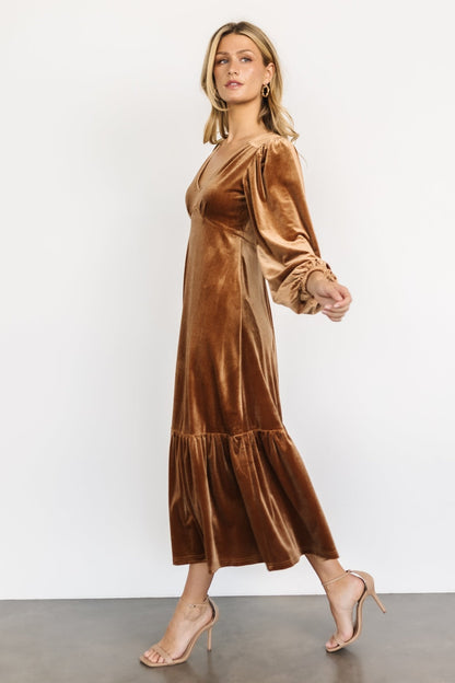 Erika Velvet Maxi Dress | Caramel - Baltic Born