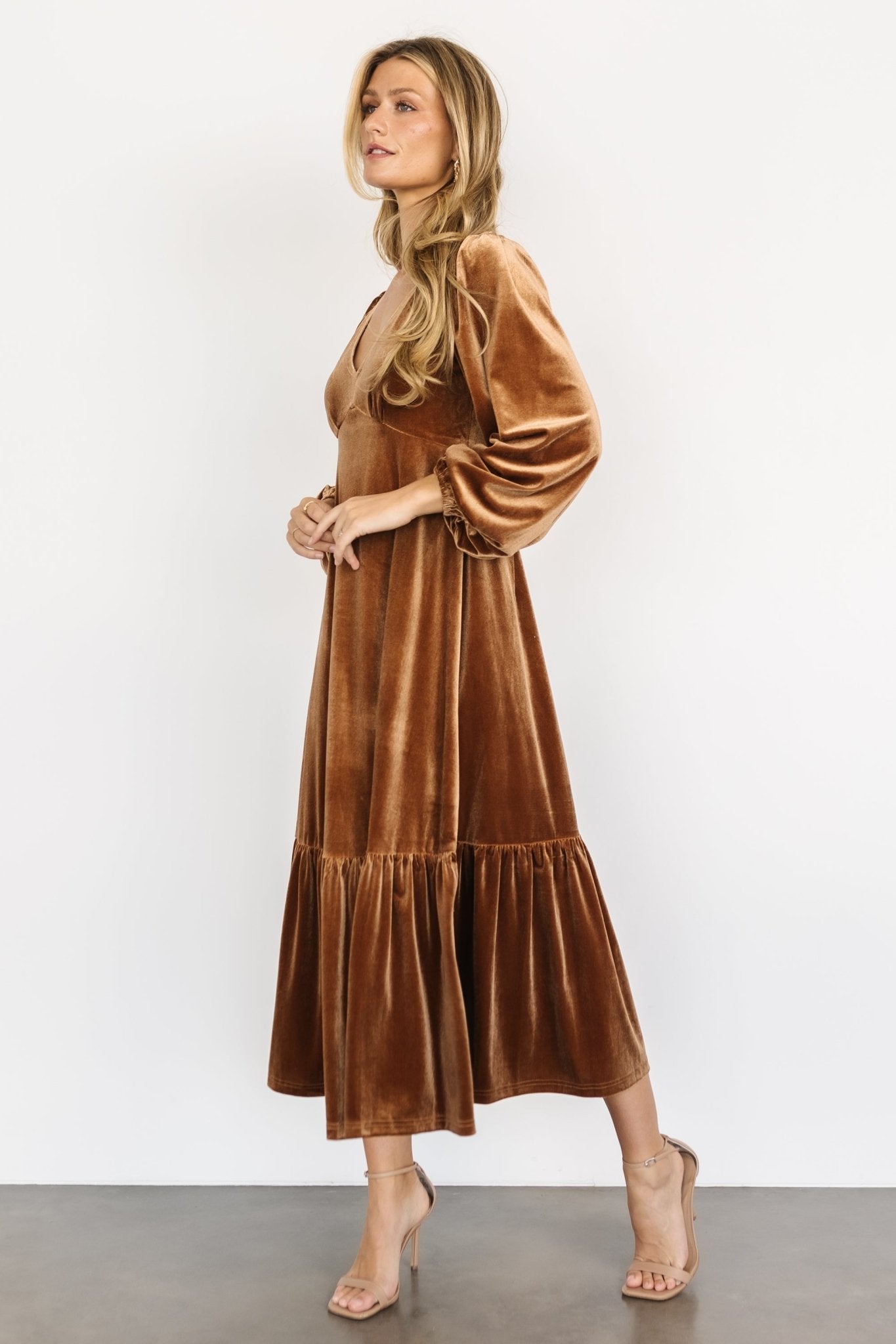 Erika Velvet Maxi Dress | Caramel - Baltic Born