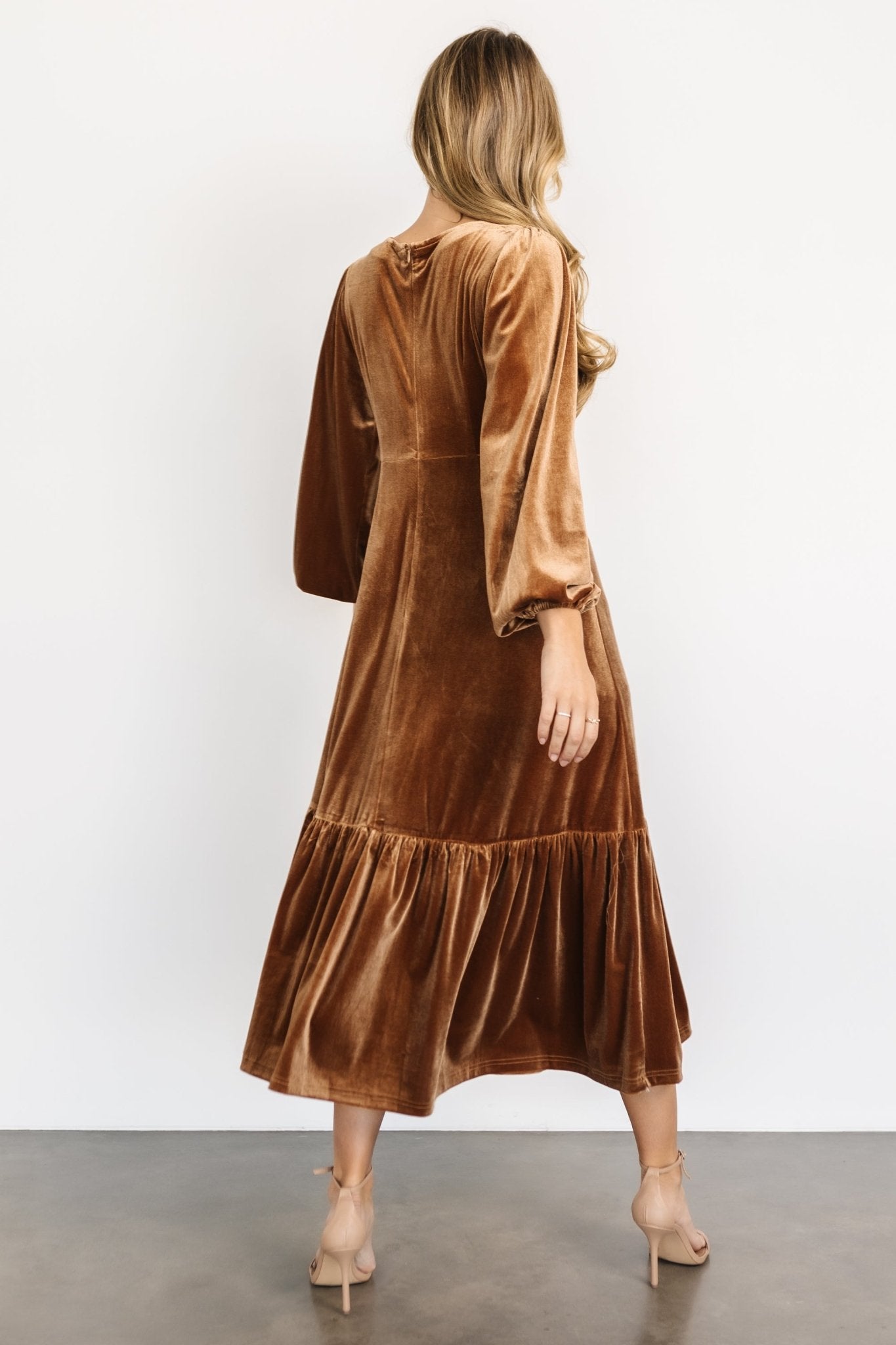 Erika Velvet Maxi Dress | Caramel - Baltic Born