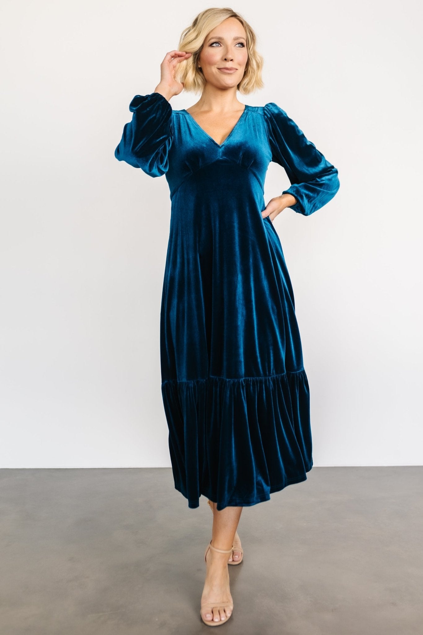 Erika Velvet Maxi Dress | Sapphire - Baltic Born