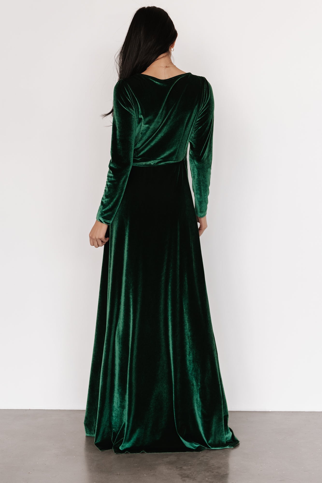 Esmerelda Velvet Wrap Maxi Dress | Forest - Baltic Born