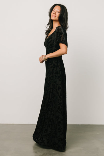 Everley Velvet Maxi Dress | Black - Baltic Born