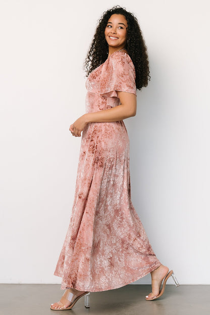 Everley Velvet Maxi Dress | Blush - Baltic Born