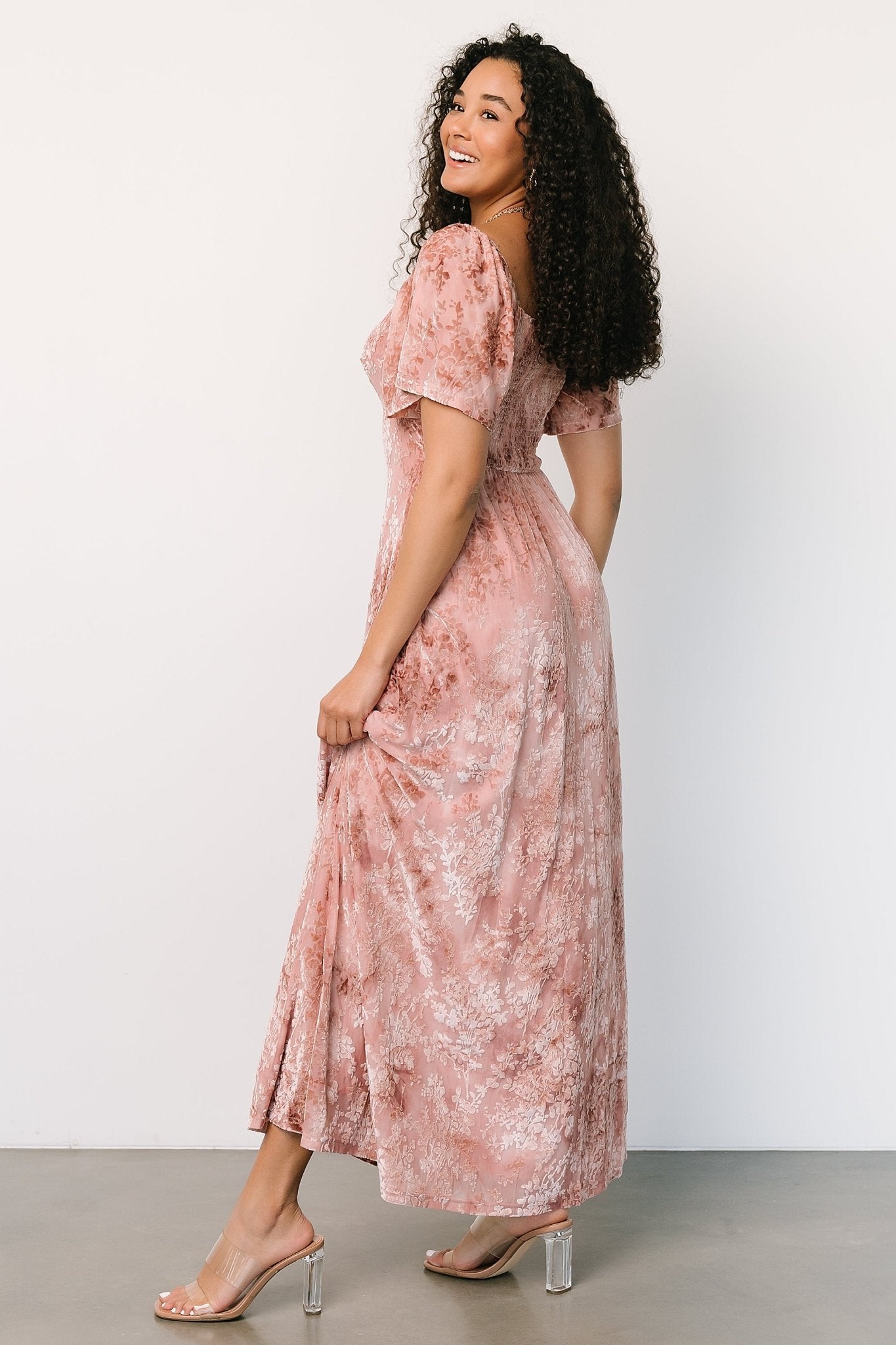 Everley Velvet Maxi Dress | Blush - Baltic Born