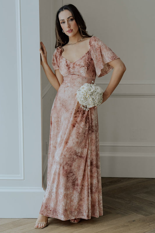 Everley Velvet Maxi Dress | Blush - Baltic Born