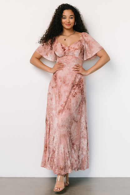 Everley Velvet Maxi Dress | Blush - Baltic Born