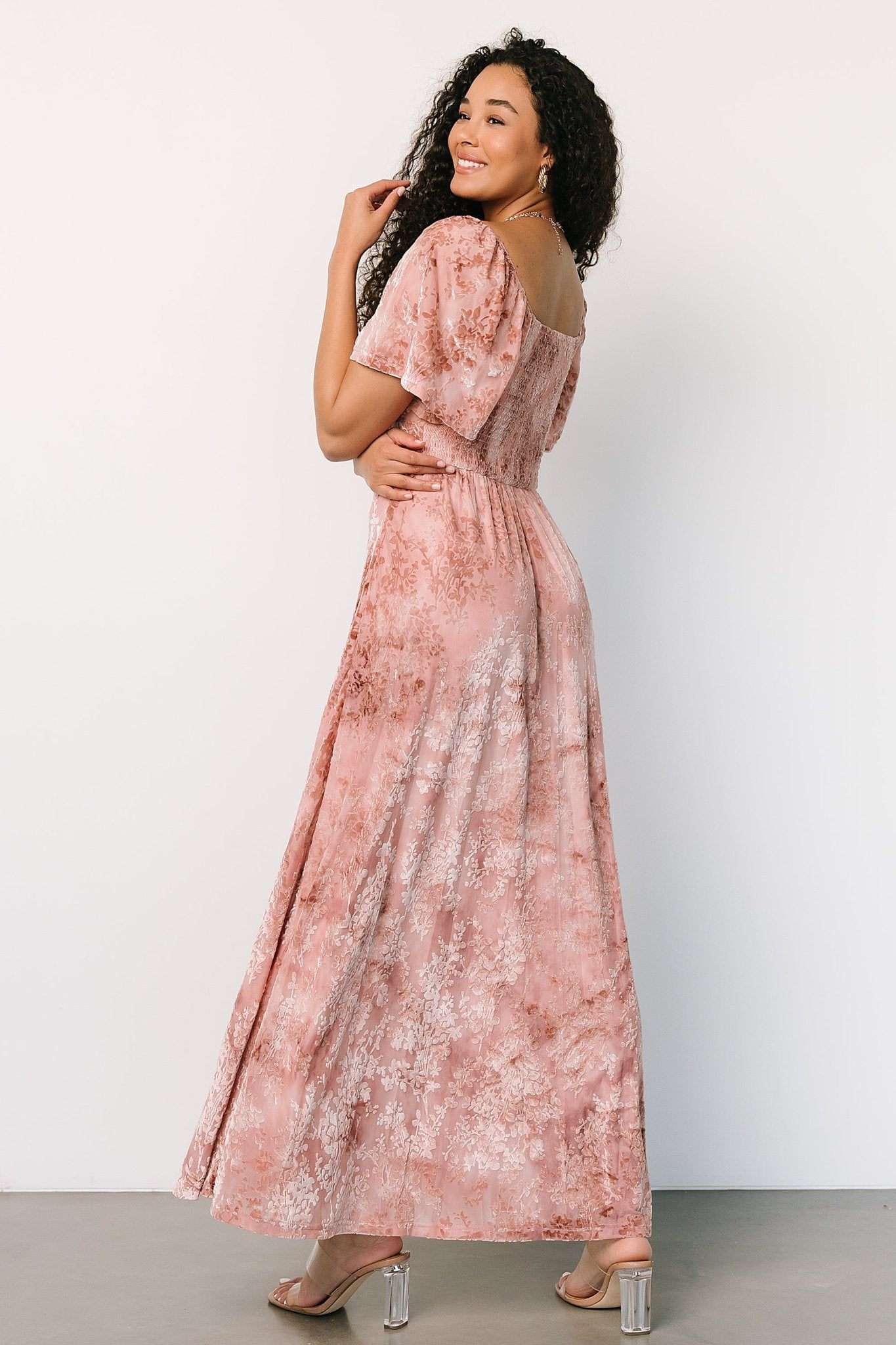 Everley Velvet Maxi Dress | Blush - Baltic Born