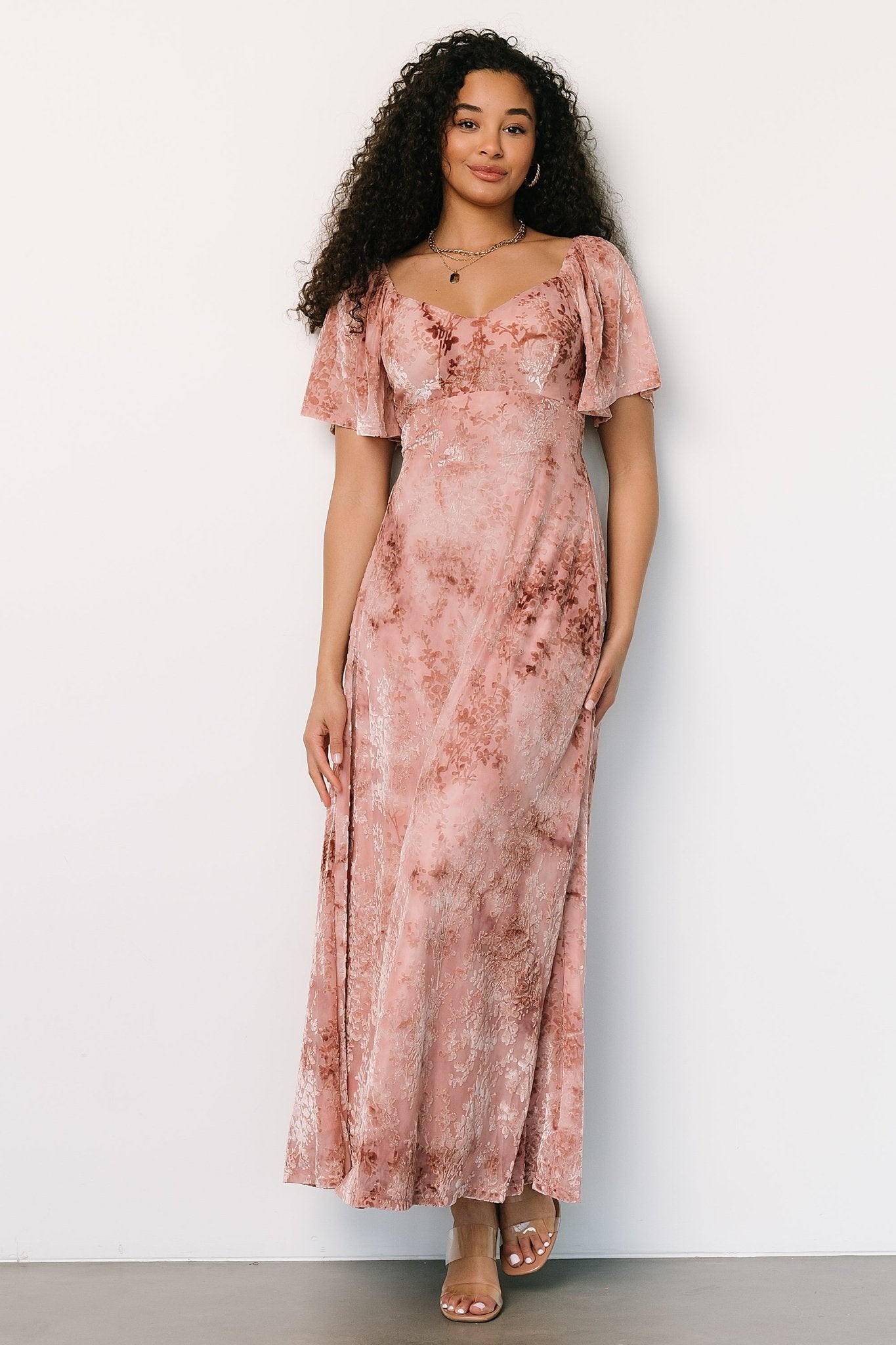 Everley Velvet Maxi Dress | Blush - Baltic Born