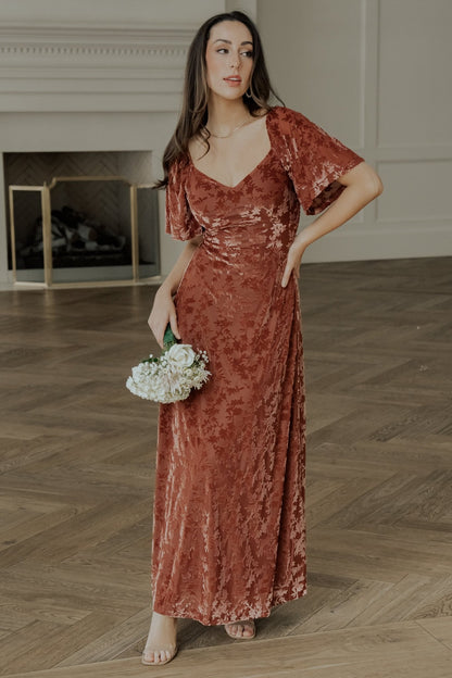 Everley Velvet Maxi Dress | Cinnamon - Baltic Born