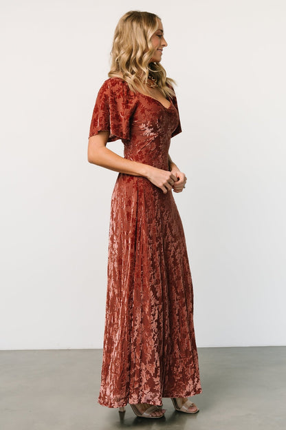 Everley Velvet Maxi Dress | Cinnamon - Baltic Born