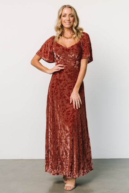 Everley Velvet Maxi Dress | Cinnamon - Baltic Born