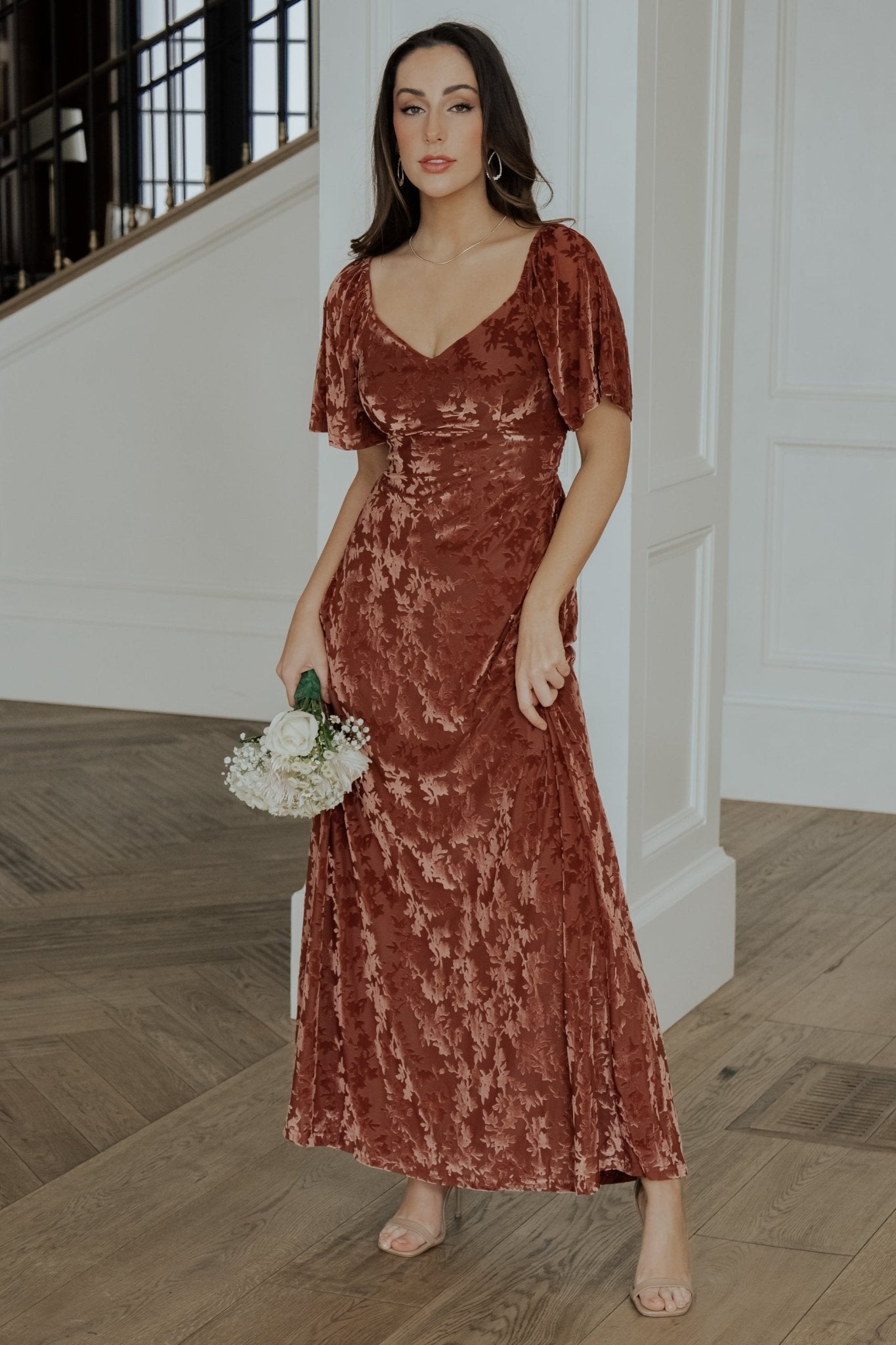 Everley Velvet Maxi Dress | Cinnamon - Baltic Born