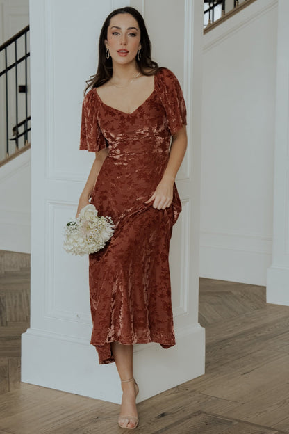 Everley Velvet Maxi Dress | Cinnamon - Baltic Born